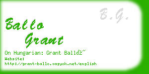 ballo grant business card